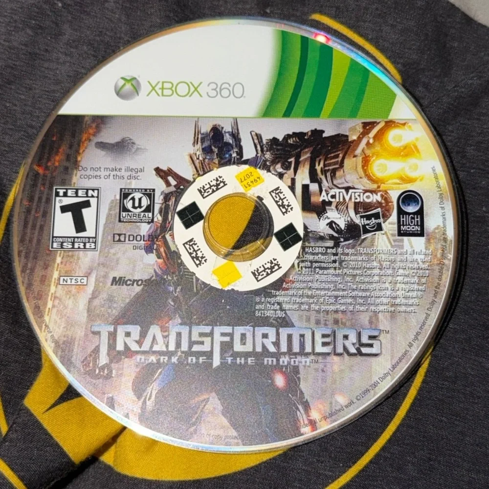 Microsoft Xbox 360 Transformers Dark Of The Moon Video Game Rated T For Teen Use